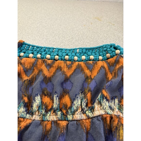 Mossimo Boho Long Strap Sun Dress Crochet small Flowy Black Blue Orange Teal - Picture 5 of 9